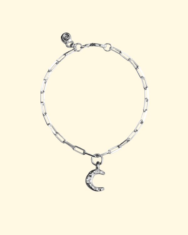 celeste bracelet crescent moon luxury recycled sterling silver hand made unique mooki jewellery