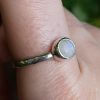 selene ring rainbow moonstone organic hammered recycled silver unique handmade mooki jewellery