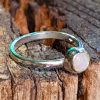 selene ring rainbow moonstone organic hammered recycled silver unique handmade mooki jewellery