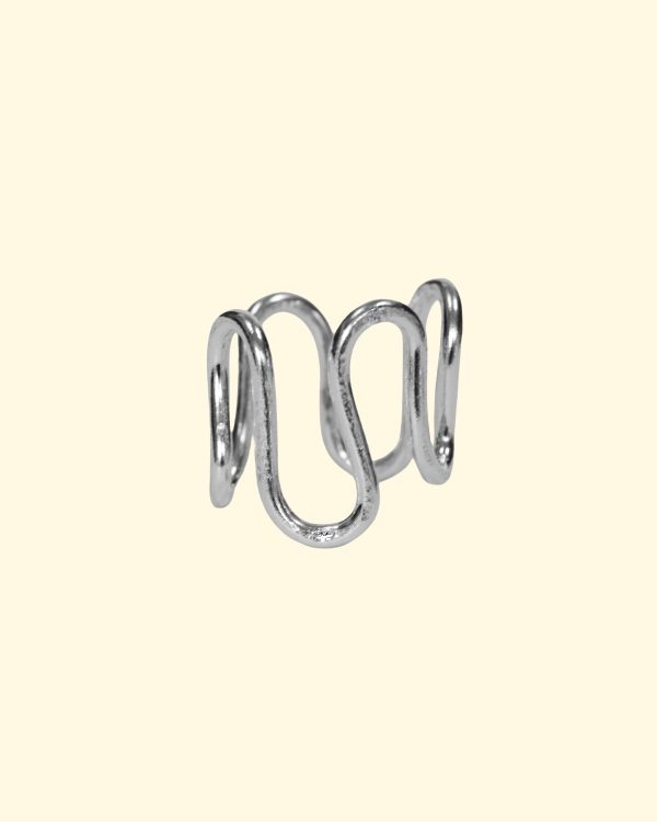 wiggle ring wonky wiggly abstract sterling silver handmade mooki jewellery