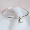 celeste bangle crescent moon luxury recycled sterling silver hand made unique mooki jewellery