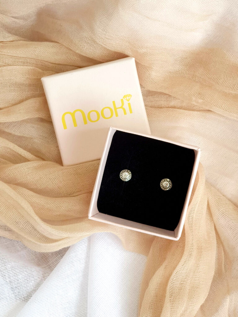 mooki jewellery surya studs sun stud earrings tiny dainty sterling silver handmade