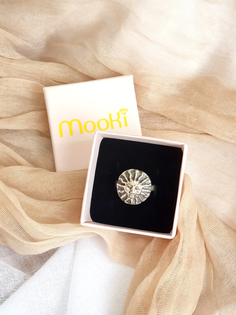 mooki jewellery surya sun ring chunky sterling silver handmade