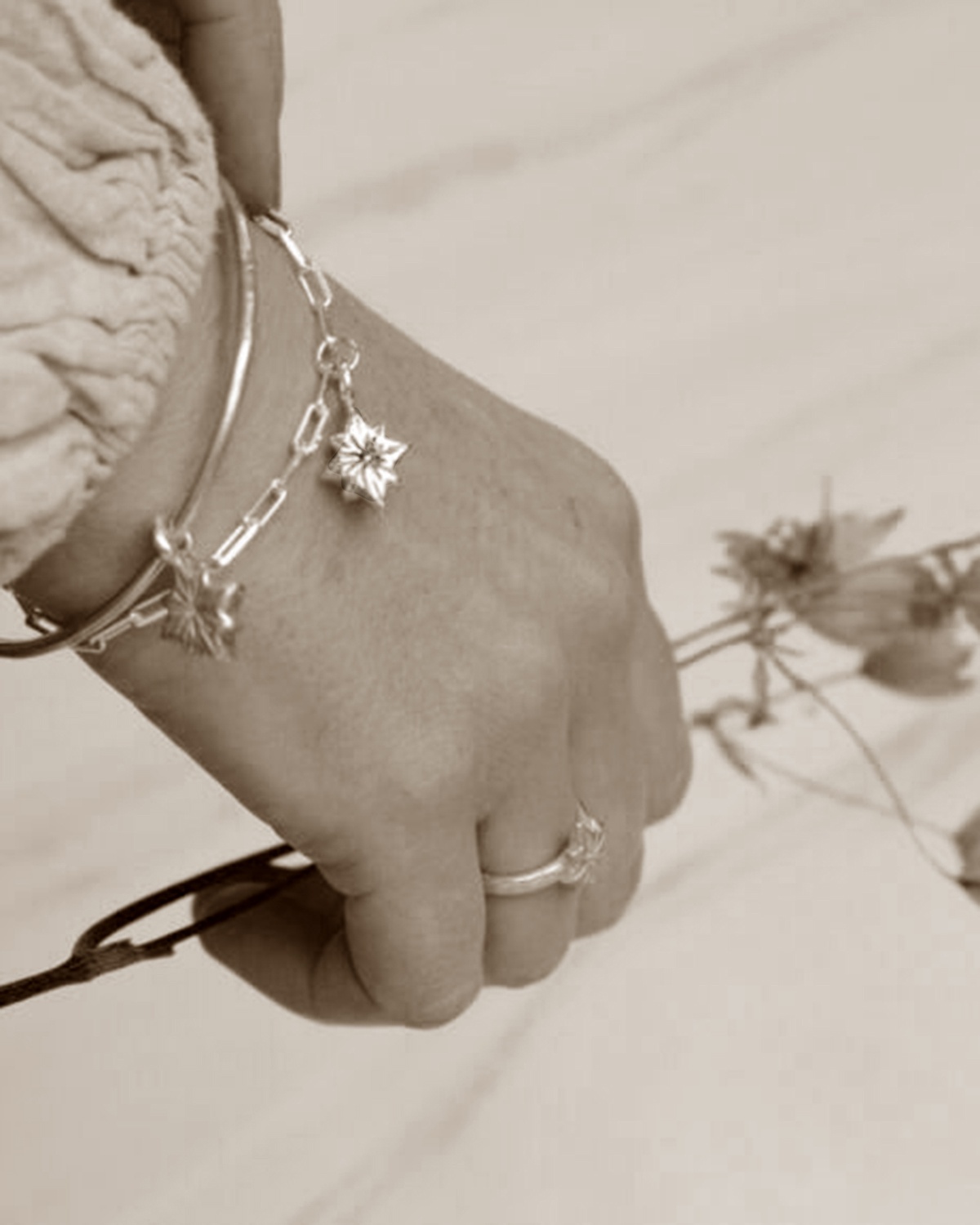 polaris bracelet north star luxury recycled sterling silver hand made unique mooki jewellery