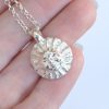 surya necklace sun goddess face luxury recycled sterling silver hand made unique mooki jewellery