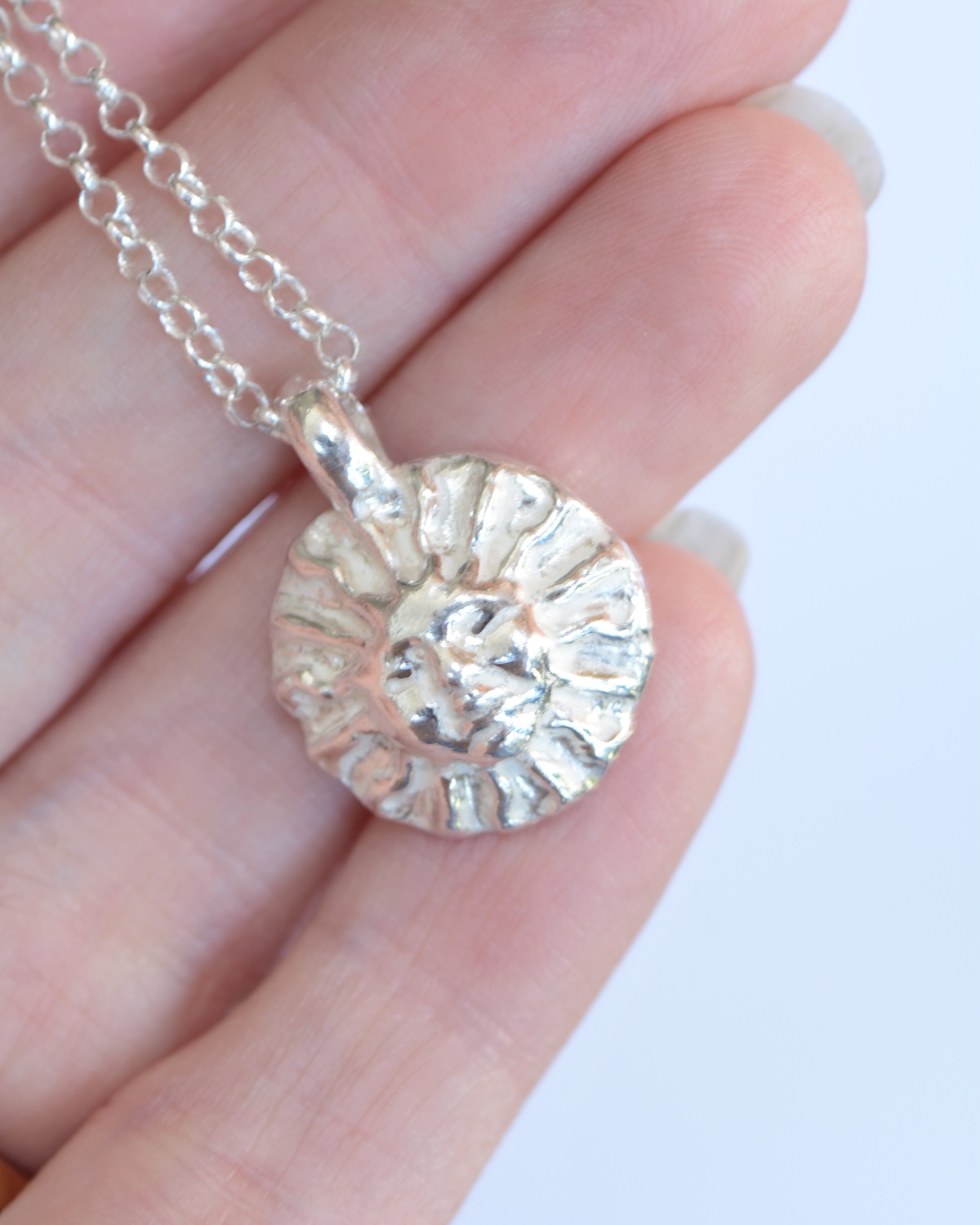 surya necklace sun goddess face luxury recycled sterling silver hand made unique mooki jewellery