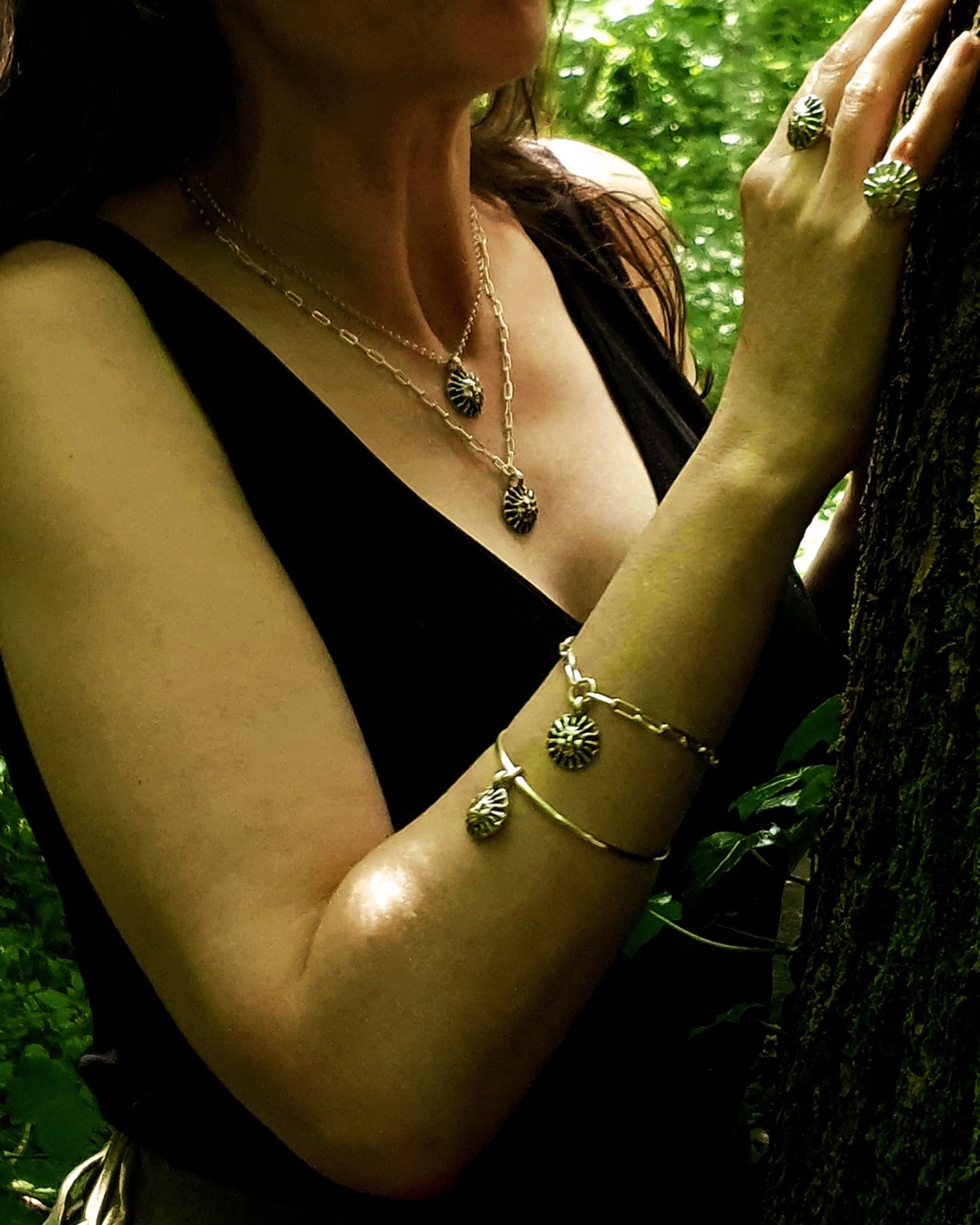 surya trace necklace sun goddess face luxury recycled sterling silver hand made unique mooki jewellery