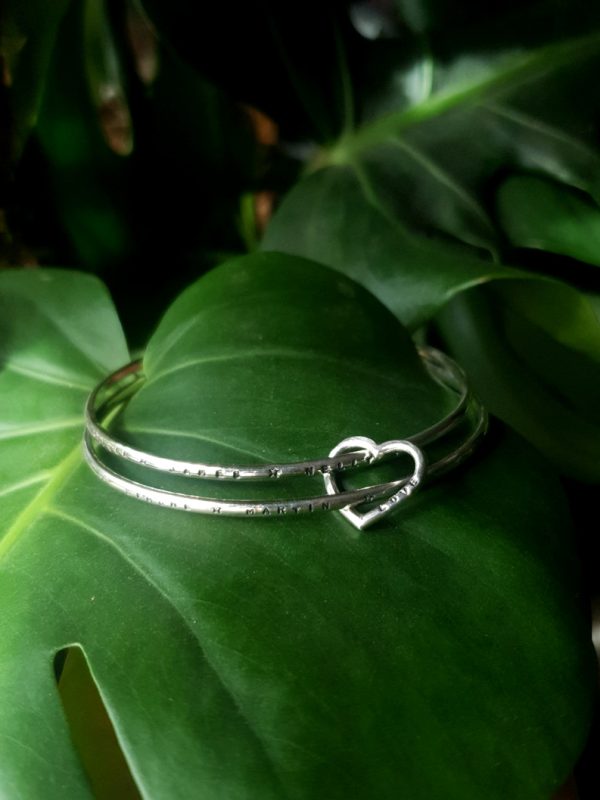 family tree bangle mooki jewellery silver heart