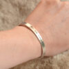 handwriting cuff deep engraved names words personalised sterling silver mooki jewellery