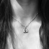 pawtograph trace necklace pet paw print engraved personalised dog cat animal sentimental memorial logo recycled sterling silver unique handmade mooki jewellery