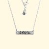 handwriting bar necklace personalised name sentimental memorial logo recycled sterling silver unique handmade mooki jewellery