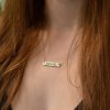 handwriting bar necklace personalised name sentimental memorial logo recycled sterling silver unique handmade mooki jewellery