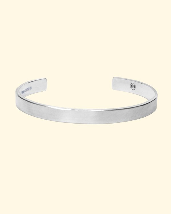handwriting cuff inside bangle bracelet recycled sterling silver mooki jewellery