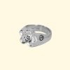 groovy bloom ring mooki jewellery silver wonky smiley flower
