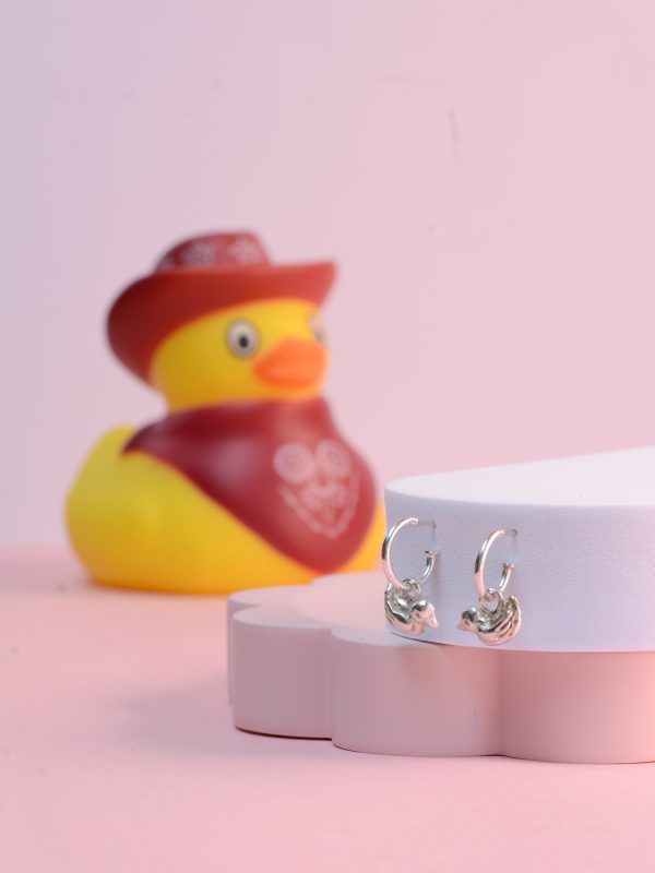 mooki jewellery lucky duckies silver ducks hoops