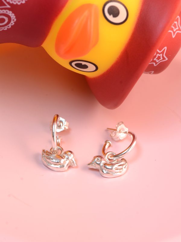 mooki jewellery lucky duckies silver ducks hoops