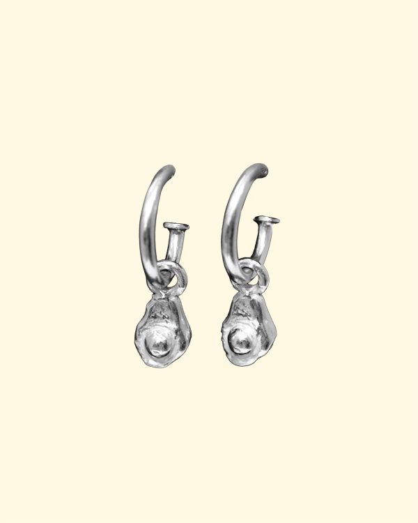 worlds smallest avocados charm hoops silver earrings mooki jewellery