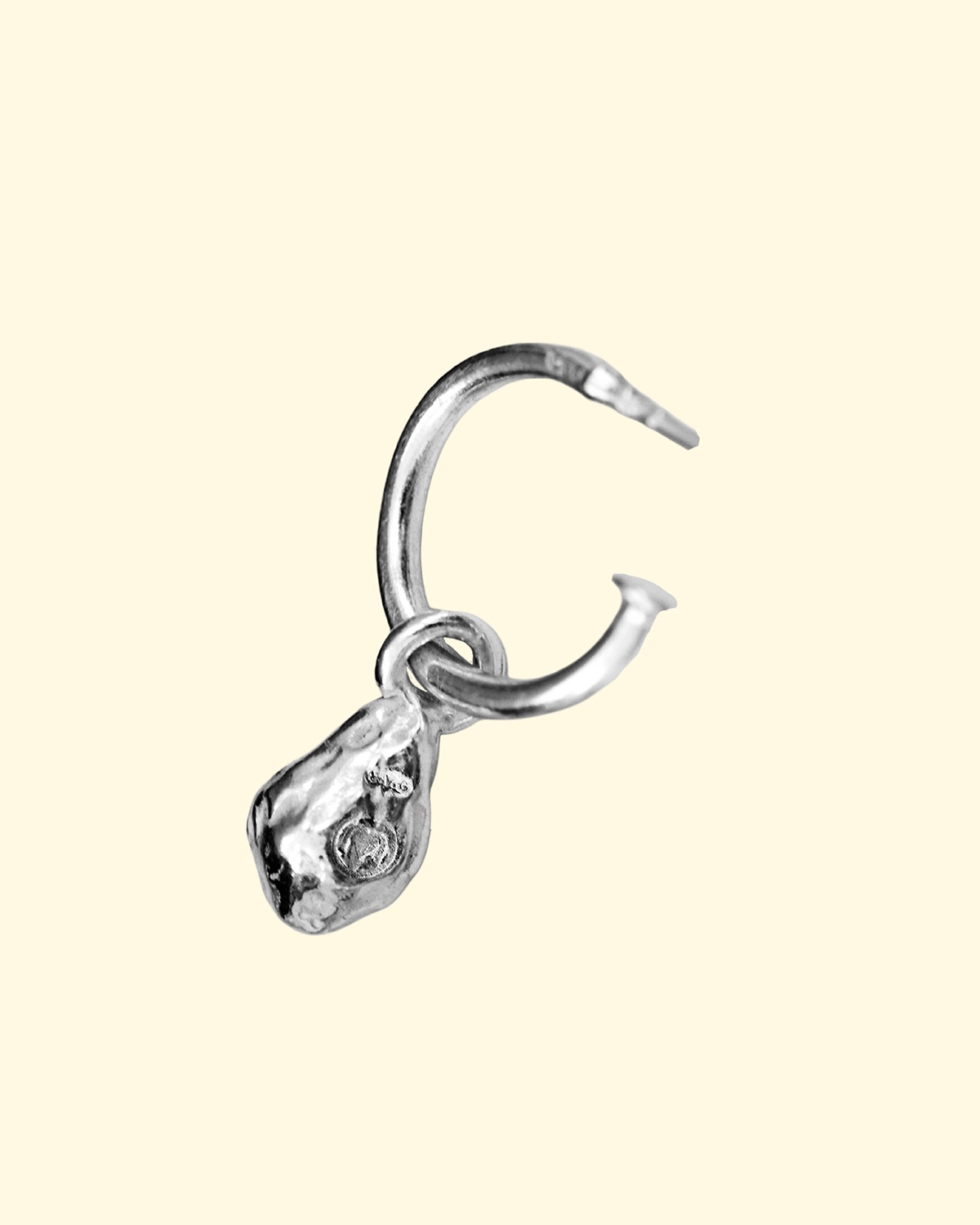 worlds smallest avocados charm hoops silver earrings mooki jewellery