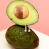 worlds smallest avocados charm hoops silver earrings mooki jewellery