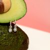 worlds smallest avocados charm hoops silver earrings mooki jewellery