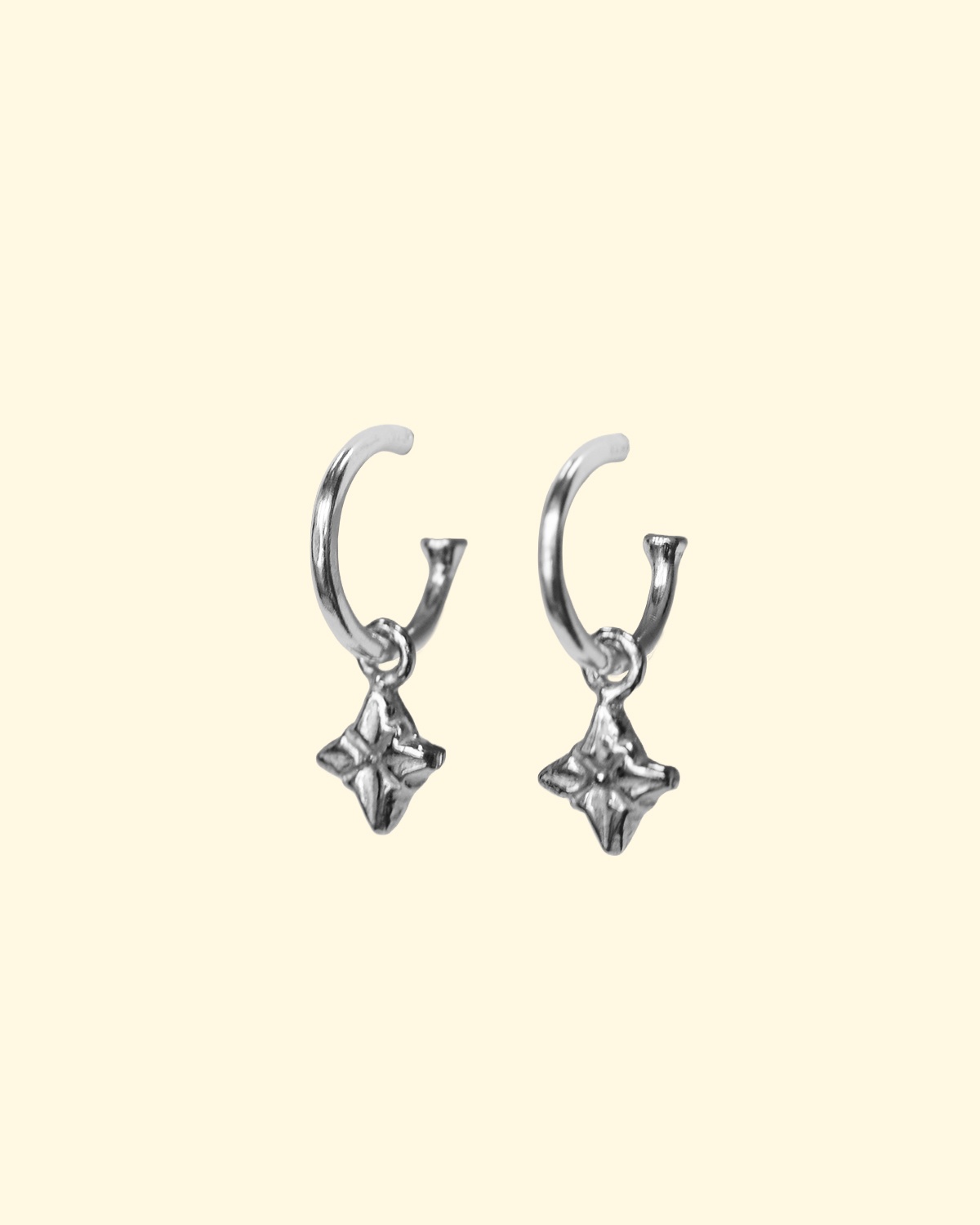 baby polaris hoops north star celestial earrings unique handmade recylced sterling silver mooki jewellery