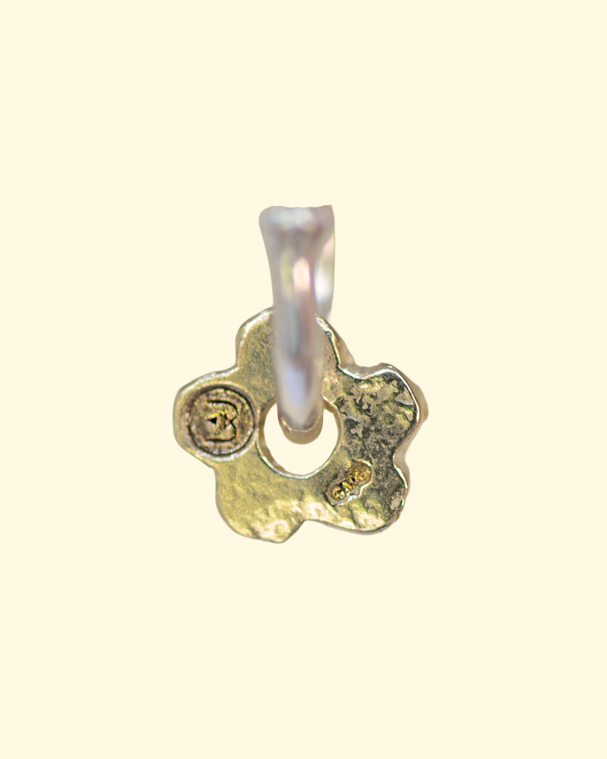 baby bloom hoops wonky cute tiny recycled solid gold flower earrings mooki jewellery handmade unique