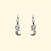 baby celeste hoops tiny moon celestial earrings unique handmade recylced sterling silver mooki jewellery
