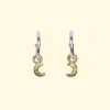 baby celeste hoops tiny moon celestial earrings unique handmade recycled solid gold mooki jewellery