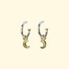 baby celeste hoops tiny moon celestial earrings unique handmade recycled solid gold mooki jewellery