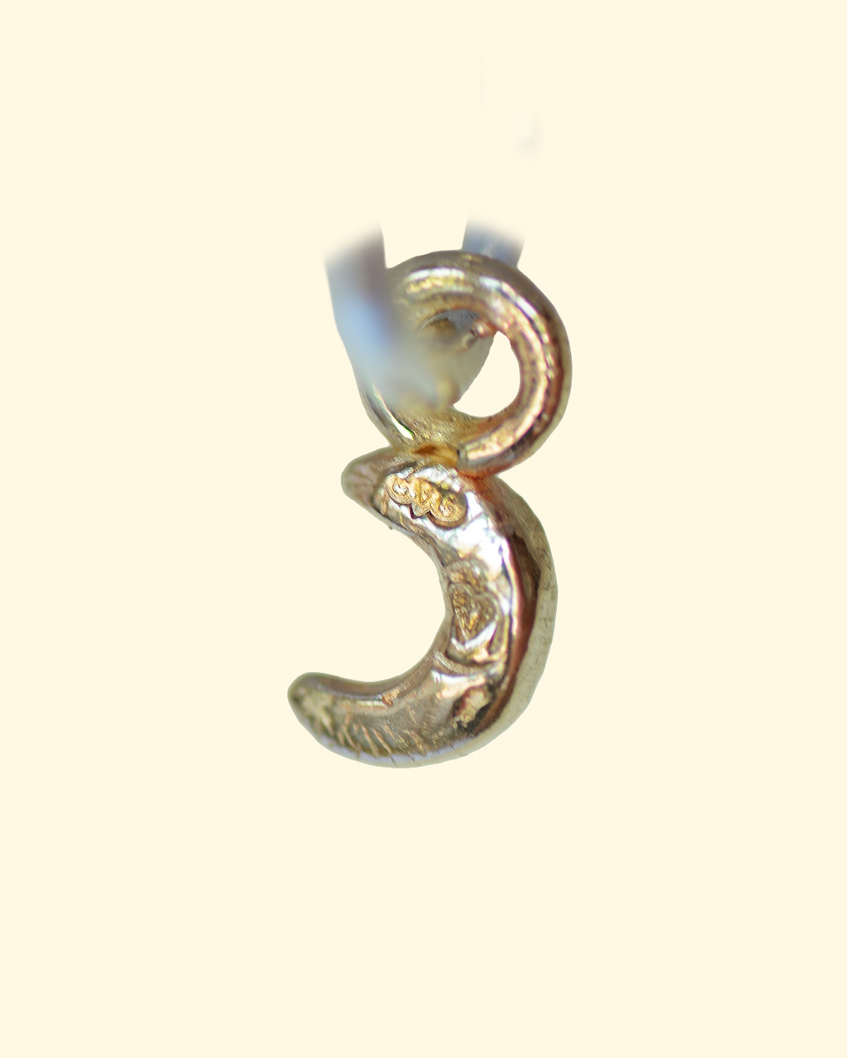 baby celeste hoops tiny moon celestial earrings unique handmade recycled solid gold mooki jewellery