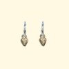 cherish hoops solid recycled gold tiny heart charm earrings mooki jewellery