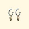 cherish hoops solid recycled gold tiny heart charm earrings mooki jewellery