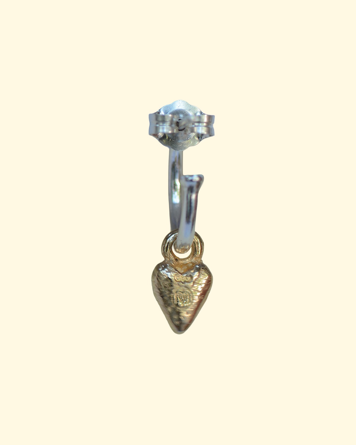 cherish hoops solid recycled gold tiny heart charm earrings mooki jewellery