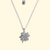 lucky clover necklace shamrock 4 four leaf luxury recycled sterling silver hand made unique mooki jewellery