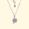 lucky clover trace necklace shamrock 4 four leaf luxury recycled sterling silver hand made unique mooki jewellery