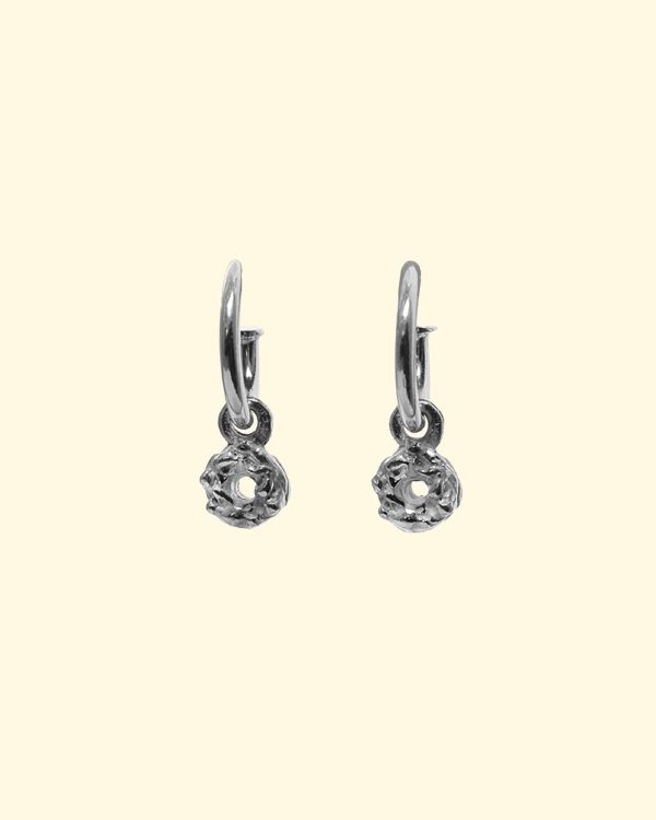 dinky donuts silver hoops earrings mooki jewellery