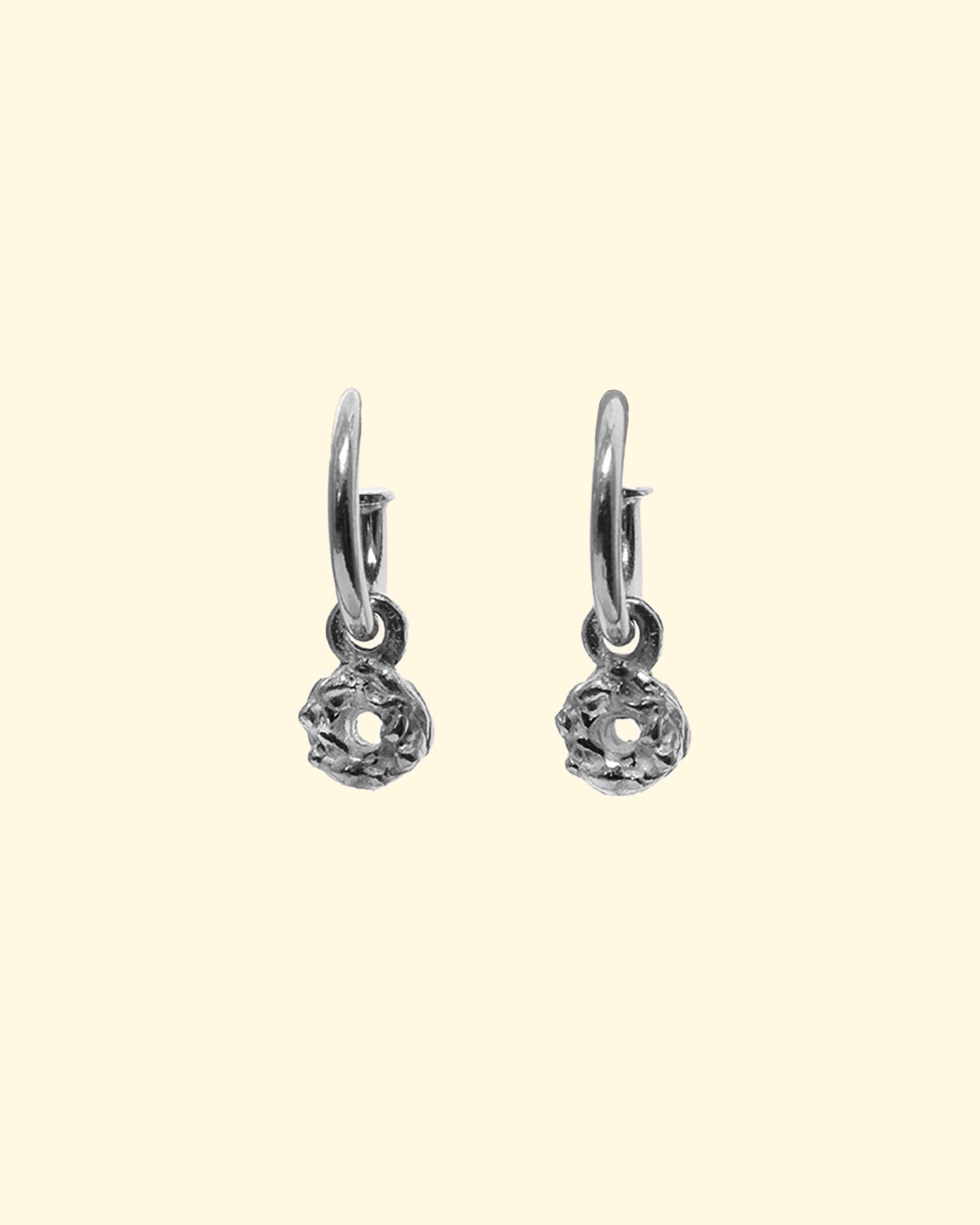 dinky donuts silver hoops earrings mooki jewellery