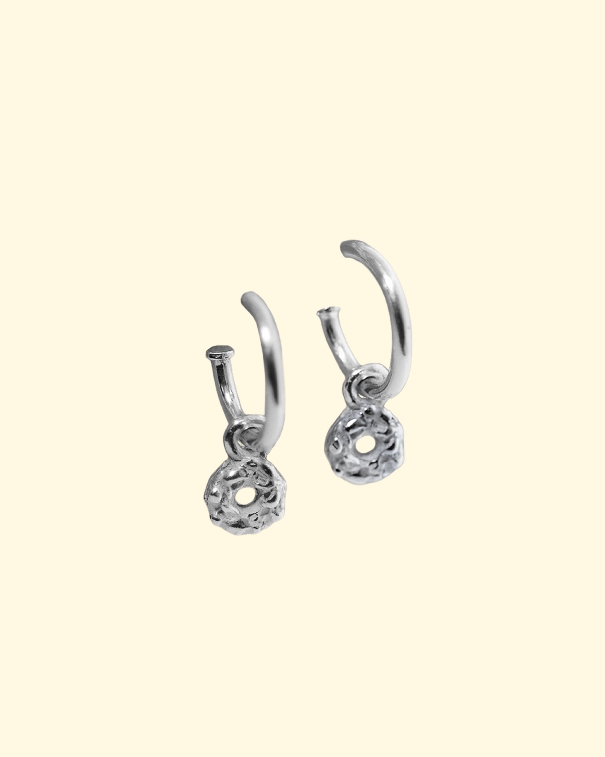 dinky donuts silver hoops earrings mooki jewellery