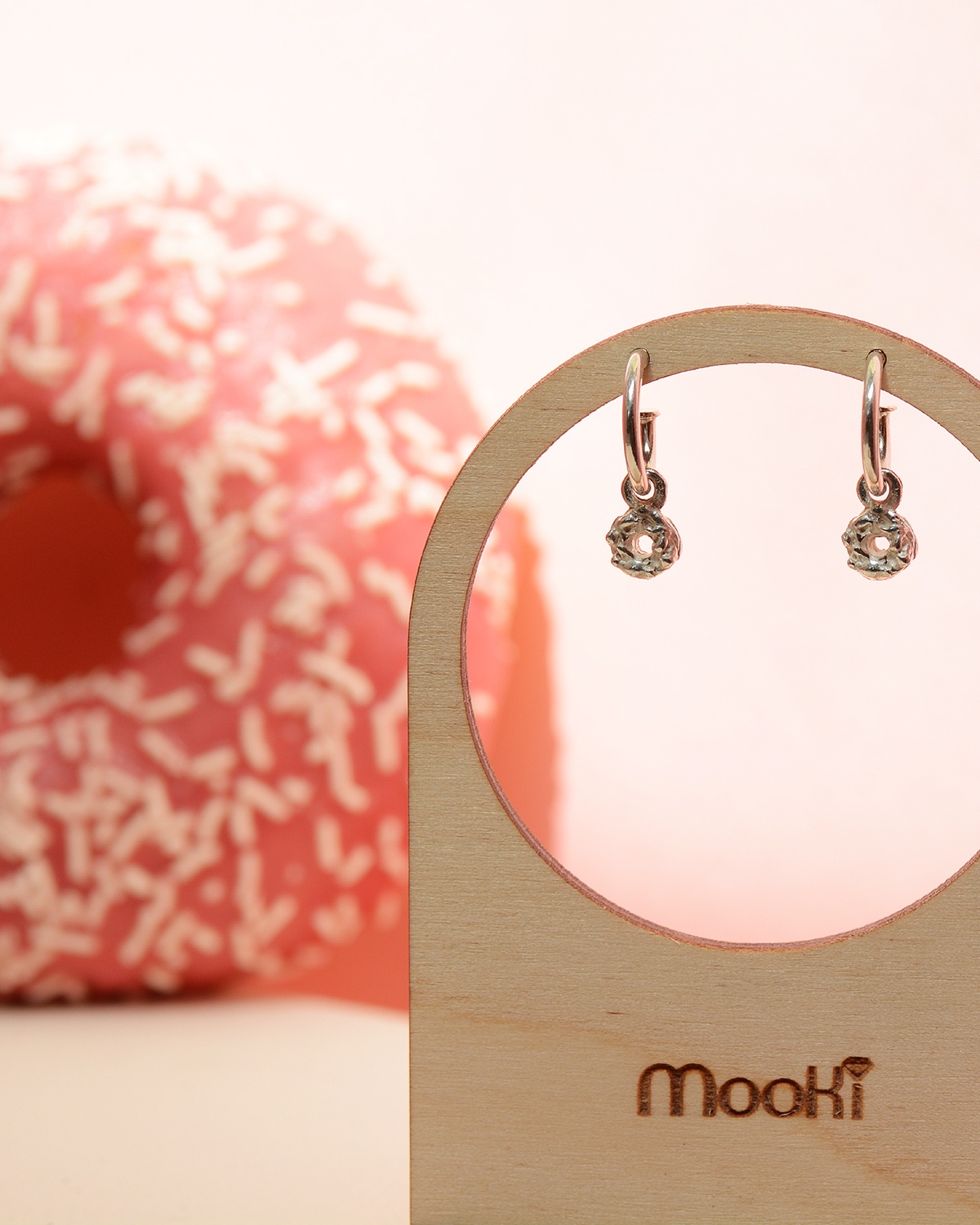 dinky donuts silver hoops earrings mooki jewellery