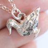 lucky ducky necklace chunky duck bird animal luxury recycled sterling silver hand made unique mooki jewellery