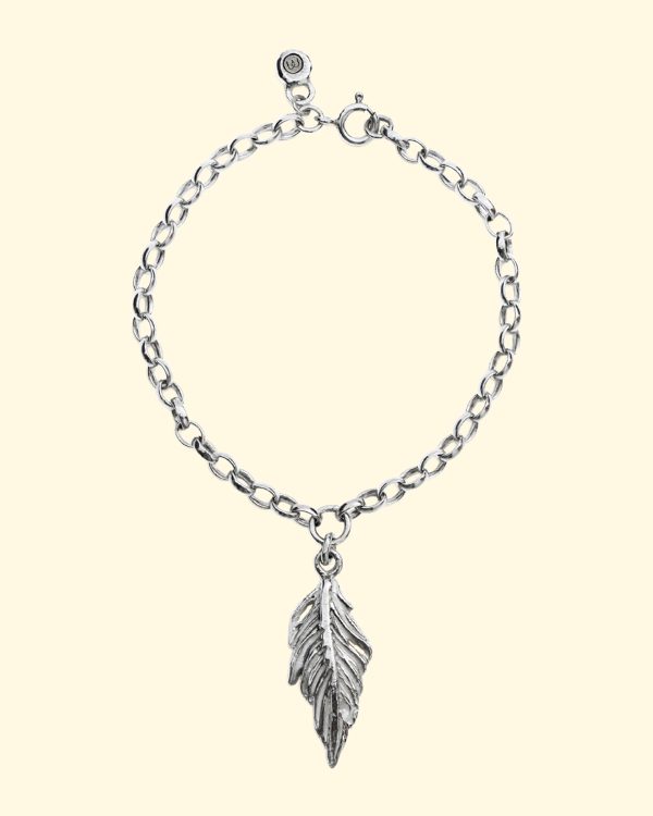 guardian bracelet belcher feather spiritual sentimental memorial uxury recycled sterling silver hand made unique mooki jewellery
