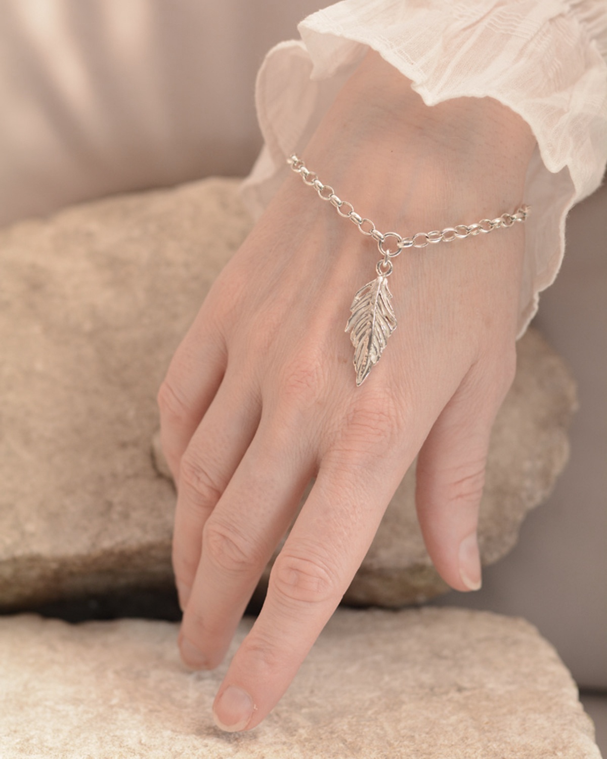 guardian bracelet belcher feather spiritual sentimental memorial uxury recycled sterling silver hand made unique mooki jewellery