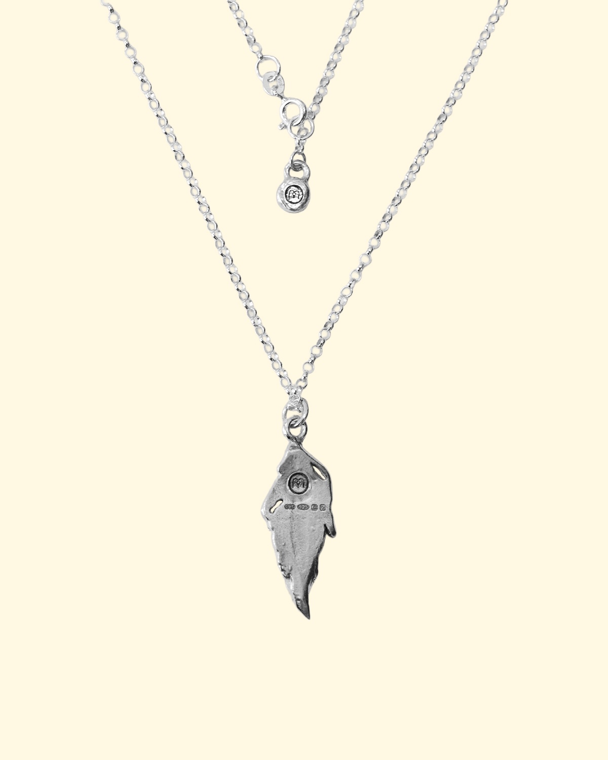 guardian necklace belcher feather spiritual sentimental memorial uxury recycled sterling silver hand made unique mooki jewellery
