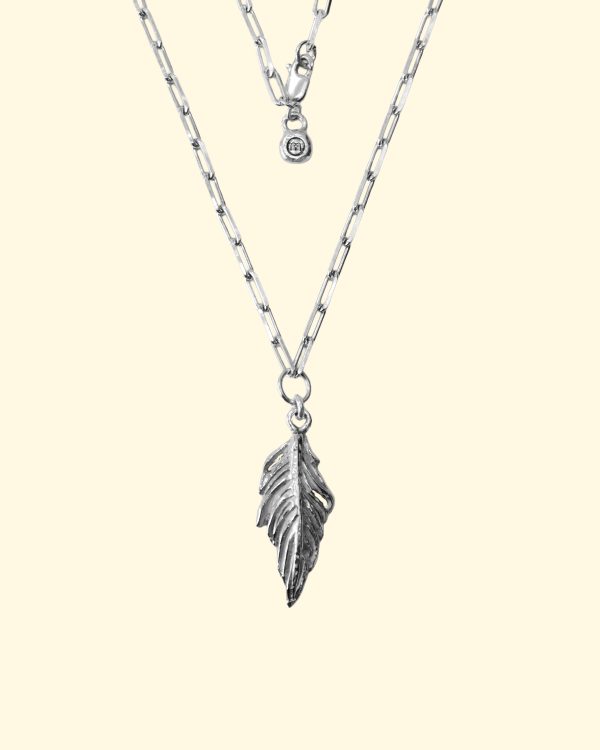 guardian necklace trace feather spiritual sentimental memorial uxury recycled sterling silver hand made unique mooki jewellery
