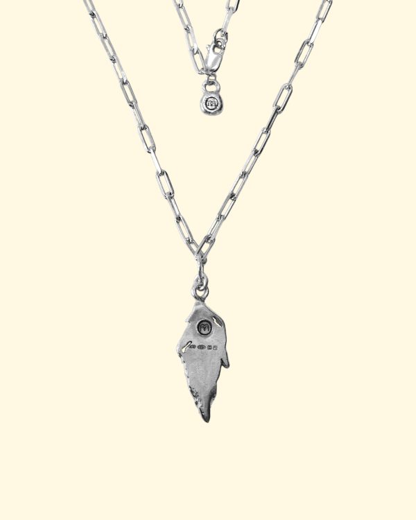 guardian necklace trace feather spiritual sentimental memorial uxury recycled sterling silver hand made unique mooki jewellery