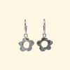 bloom hoops wonky cute chunky statement recycled sterling silver flower earrings mooki jewellery handmade unique