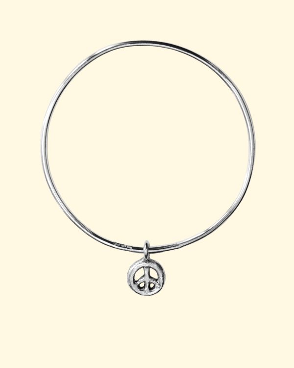 peace bangle cnd luxury recycled sterling silver hand made unique mooki jewellery