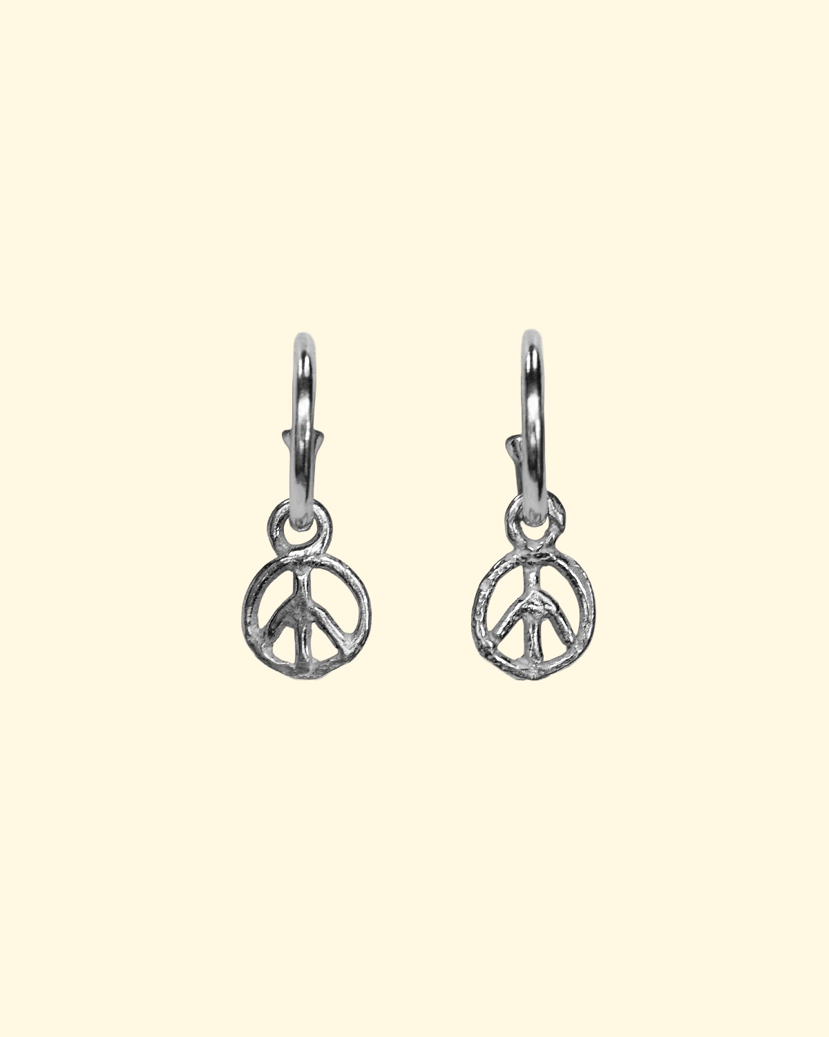 peace hoops cnd tiny recycled sterling silver earrings mooki jewellery handmade unique