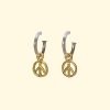 peace hoops cnd tiny recycled solid gold earrings mooki jewellery handmade unique