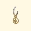 peace hoops cnd tiny recycled solid gold earrings mooki jewellery handmade unique